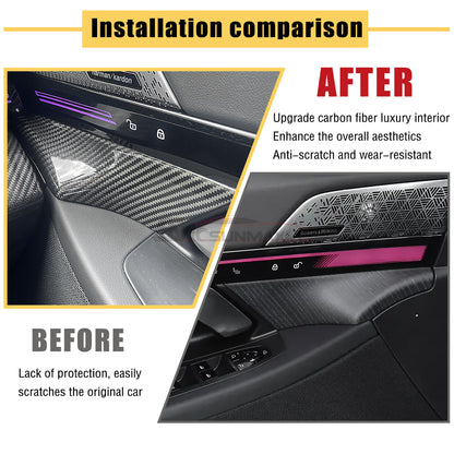 BMW 5 Series i5 M60 G60 G68 530i 530Li Carbon Fiber Front Door Panel Trim (2024)