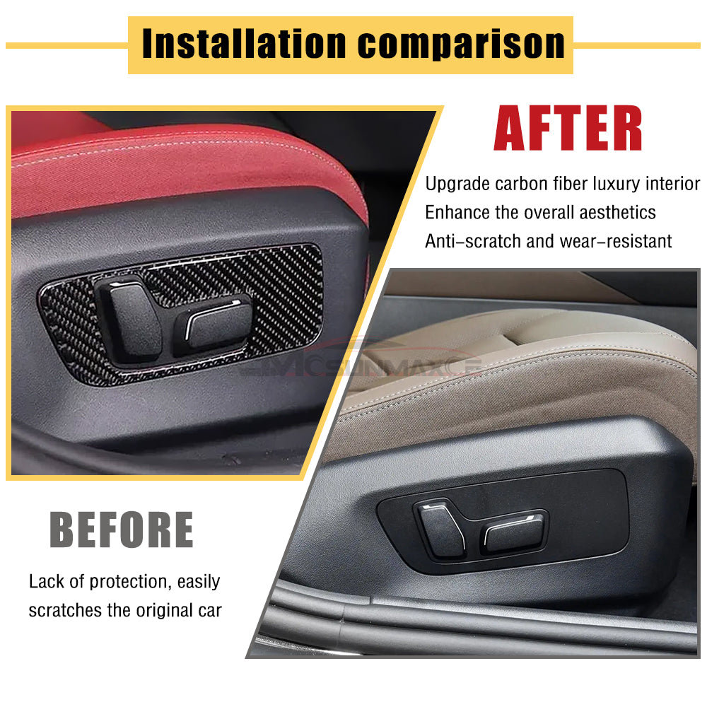 BMW 5 Series G60 Carbon Fiber Front Seat Adjustment Switch Trim (2024)