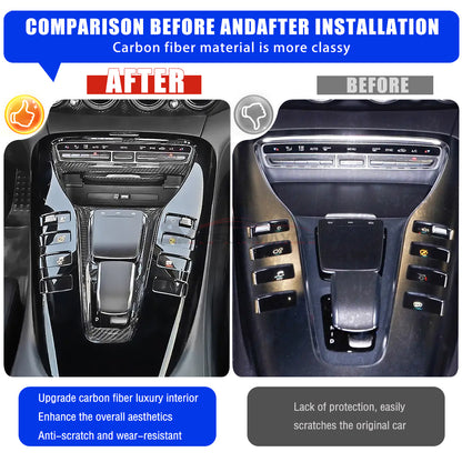 Carbon Fiber Center Console Panel Frame Cover for Mercedes AMG GT/GTS/GTR (2019-2023)