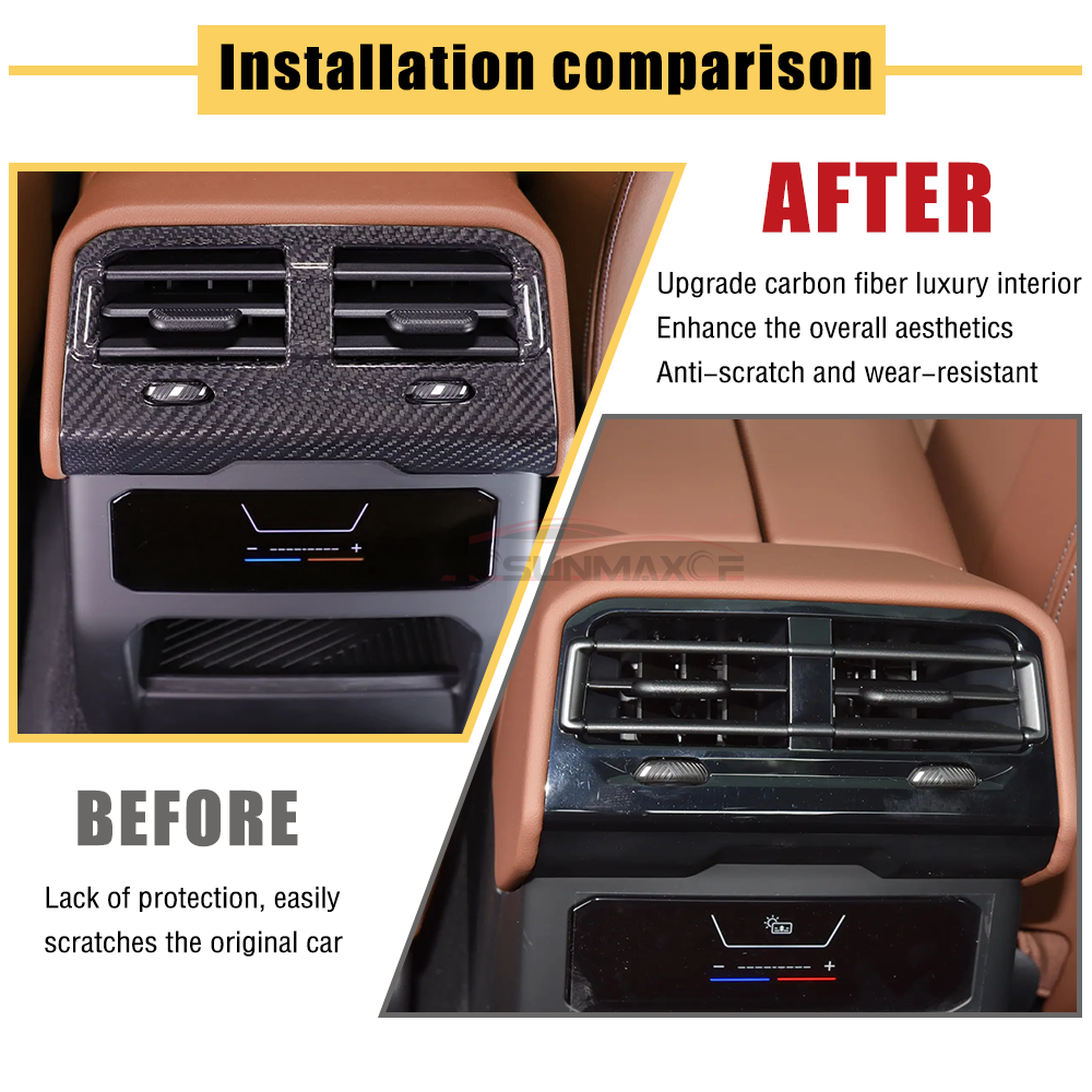 BMW 5 Series G60 G68 i5 M60 Carbon Fiber Rear Air Vent Frame Cover (2024+)