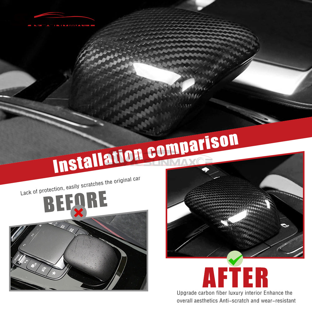 Mercedes-Benz A-Class CLA W177 V177 C118 A35 A45 Carbon Fiber Gear Shift Knob Cover (2020-2023)