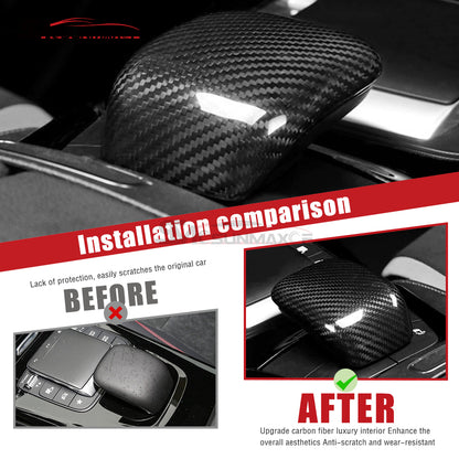 Mercedes-Benz A-Class CLA W177 V177 C118 A35 A45 Carbon Fiber Gear Shift Knob Cover (2020-2023)