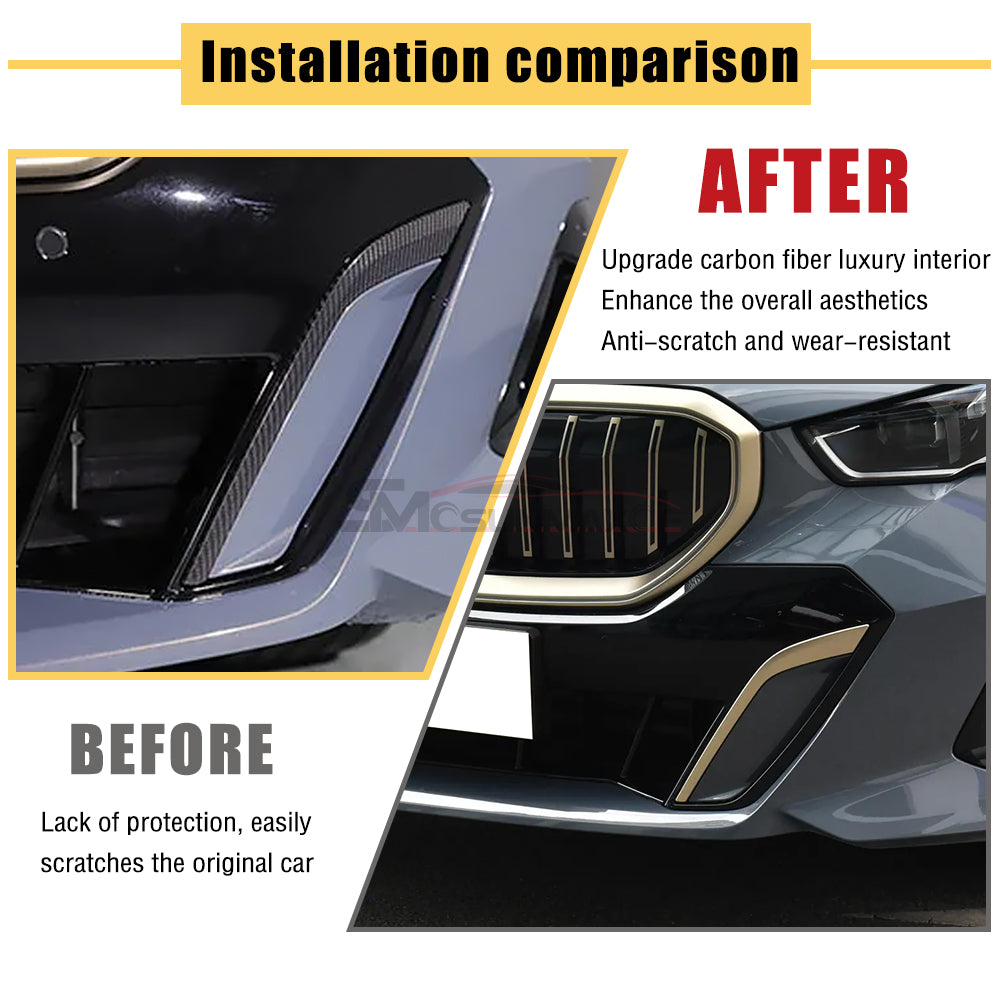 BMW 5 Series G60 Carbon Fiber Front Bumper Trim (2024+)