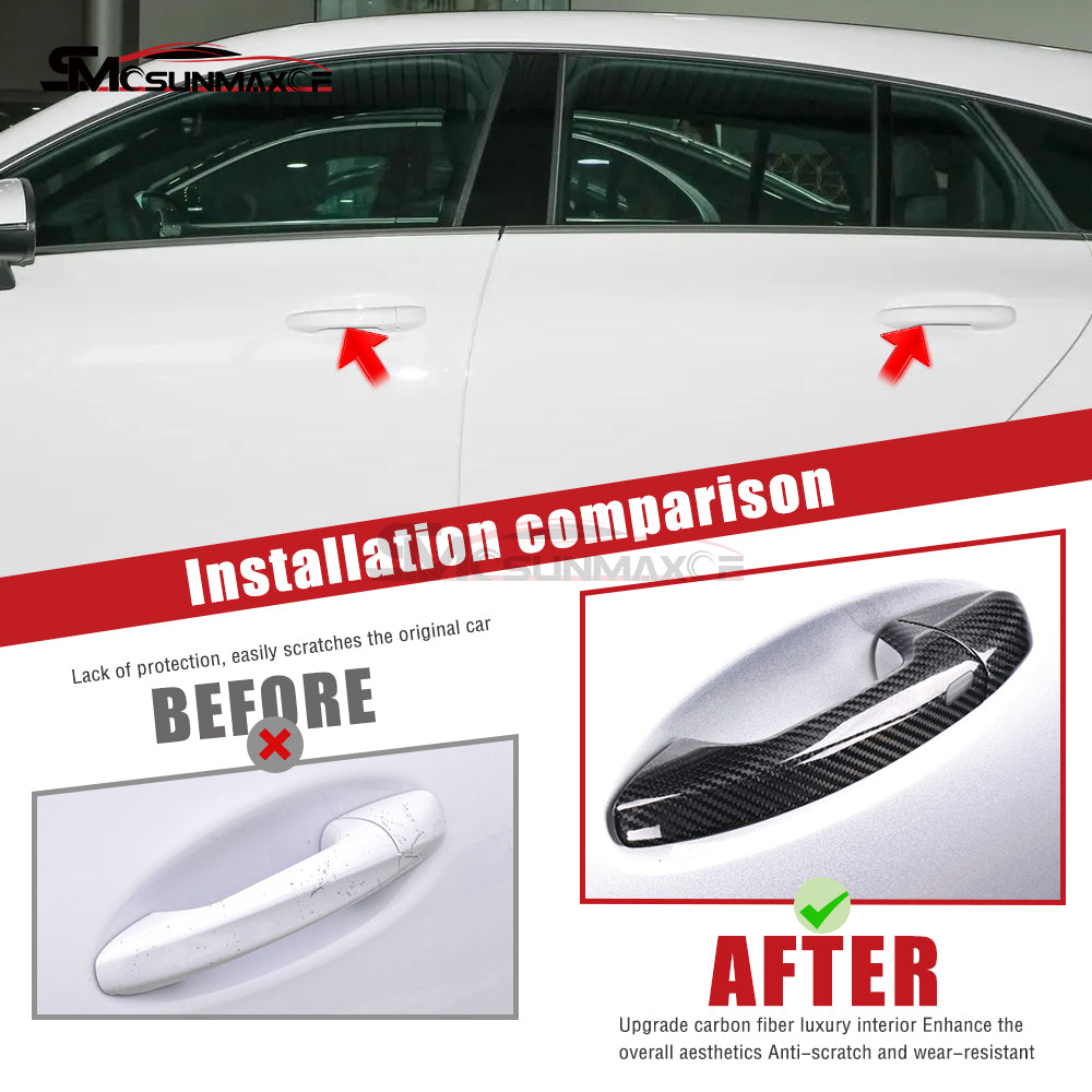 Mercedes-Benz C E S Class W205 W213 X253 W222 GLC W177 V177 C118 Carbon Fiber Door Handle Trim