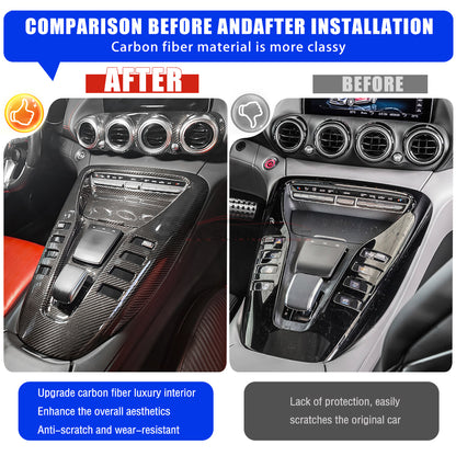 7pcs Carbon Fiber Dashboard Air Vent & Center Console Trim Kit for Mercedes AMG GT/GTS/GTR (2019-2023)