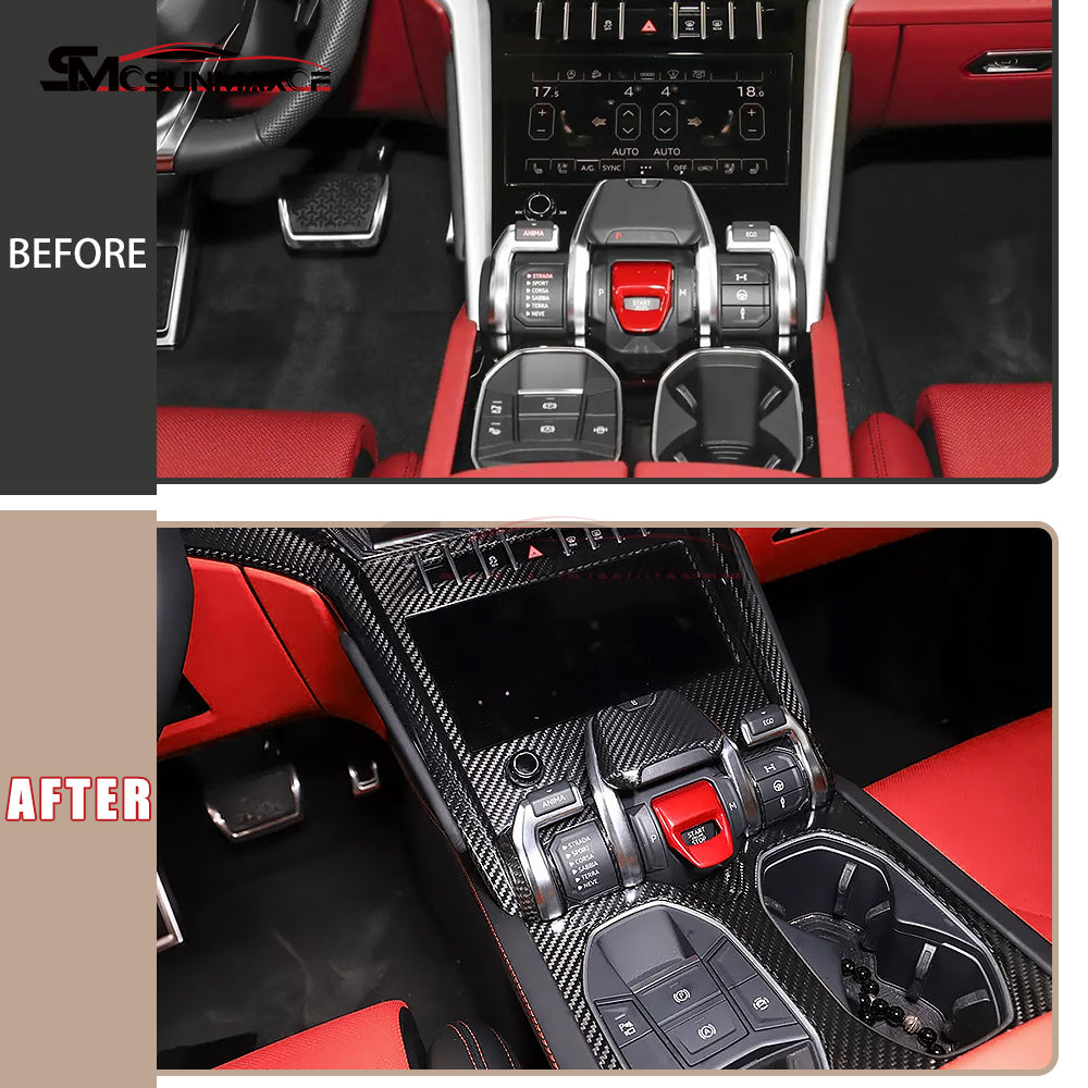 Lamborghini Urus Carbon Fiber Cup Holder Panel Cover (2018-2025)