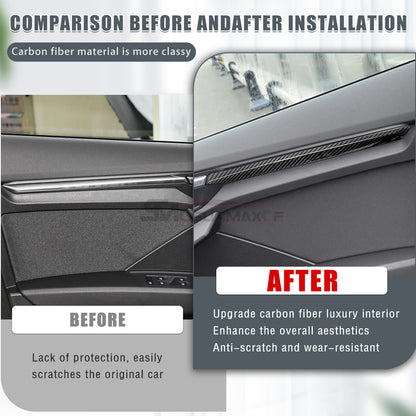 Audi A3 S3 RS3 8Y Carbon Fiber Door Panel Trim (4PCS, 2021-2024)