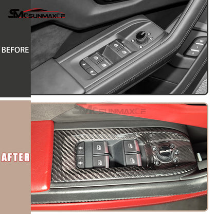 Lamborghini Urus Carbon Fiber Window Switch Panel Covers (2018-2025, 4pcs)