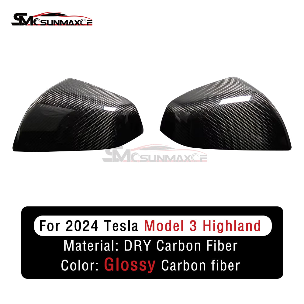 Tesla Model 3 Carbon Fiber Side Mirror Caps (2017-2024)