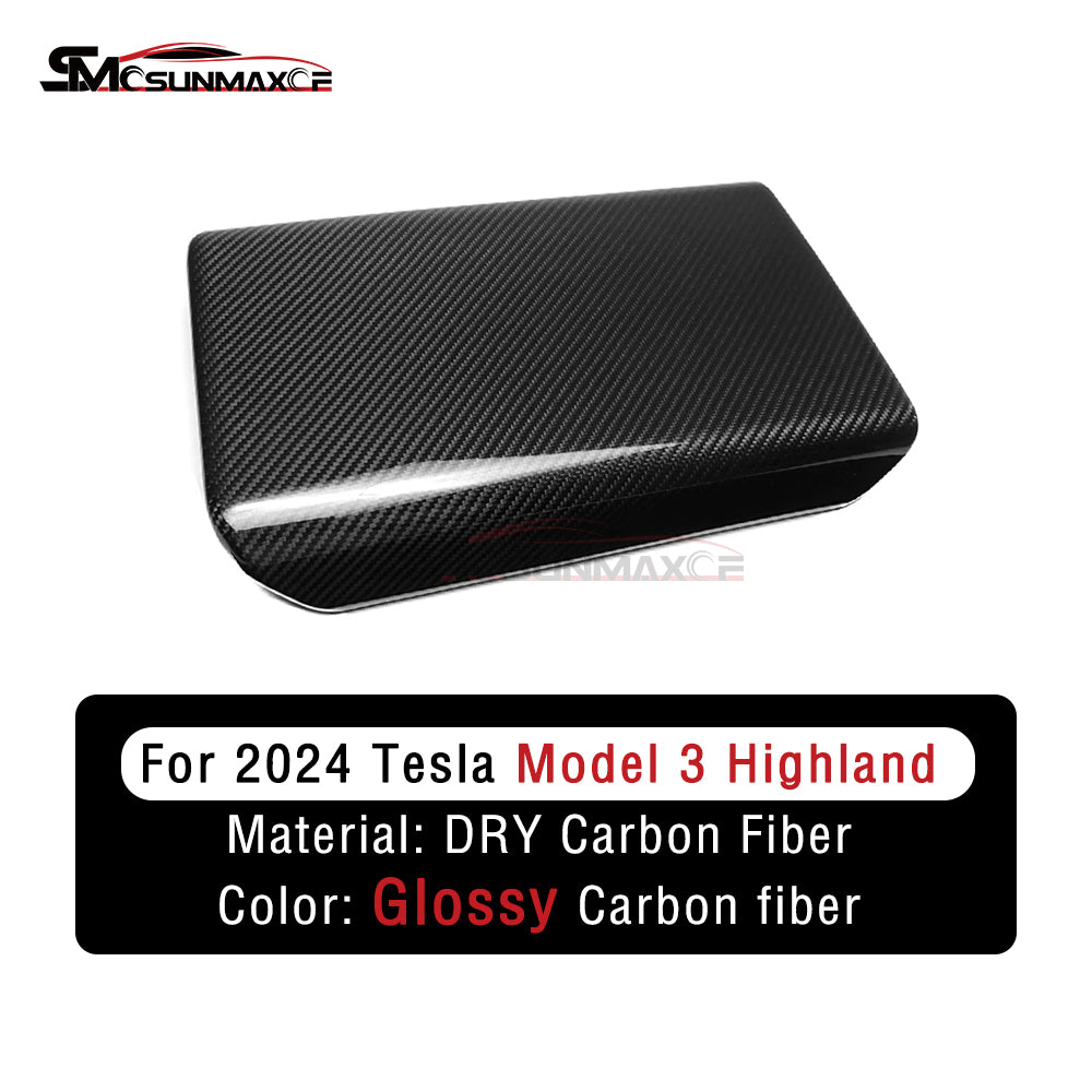 Tesla Model 3 Highland 2024 Carbon Fiber Center Console Armrest Cover