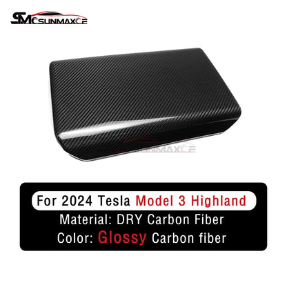 Tesla Model 3 Highland 2024 Carbon Fiber Center Console Armrest Cover
