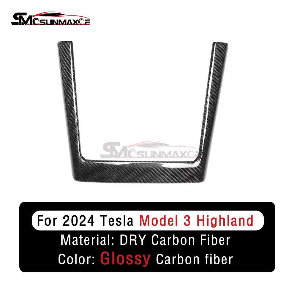 Tesla Model 3 Highland 2023-2024 Carbon Fiber Wireless Charging Frame Cover