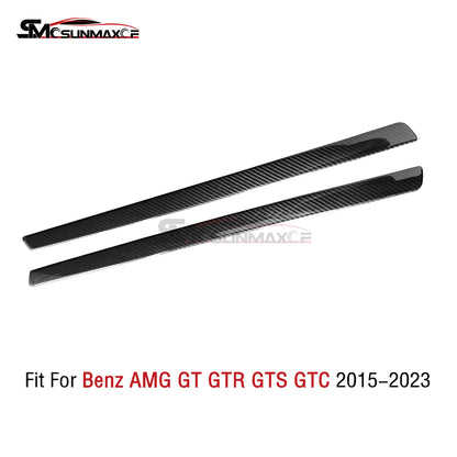 Carbon Fiber Door Panel Strip Covers for Mercedes AMG GT/GTS/GTR (2015-2023)