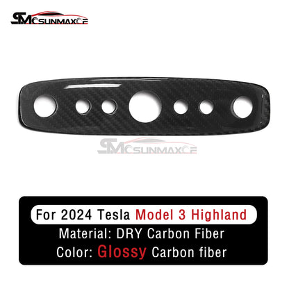 Tesla Model 3 Highland 2024 Real Carbon Fiber Reading Light Switch Panel Cover