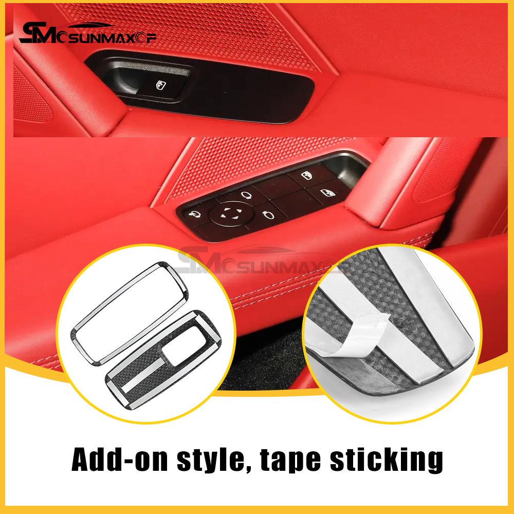 Carbon Fiber Window Lift Switch Decals for Porsche 911 992 (2019-2024)