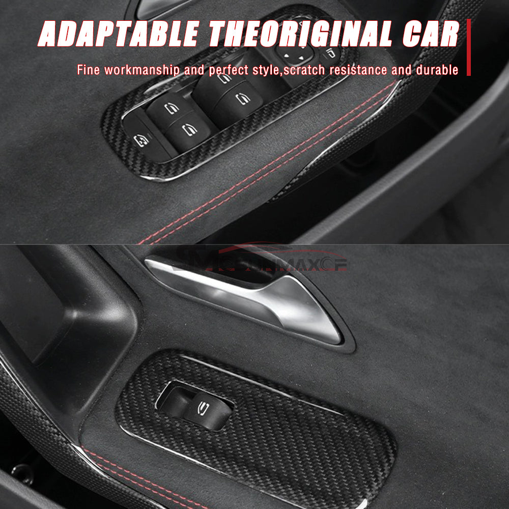 Mercedes-Benz CLA C118 W177 V177 A35 A45 Carbon Fiber Window & Trunk Button Frame Cover