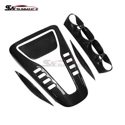 5Pcs Carbon Fiber Interior Center Console Panel Cover for Mercedes AMG GT/GTS/GTR (2019-2023)