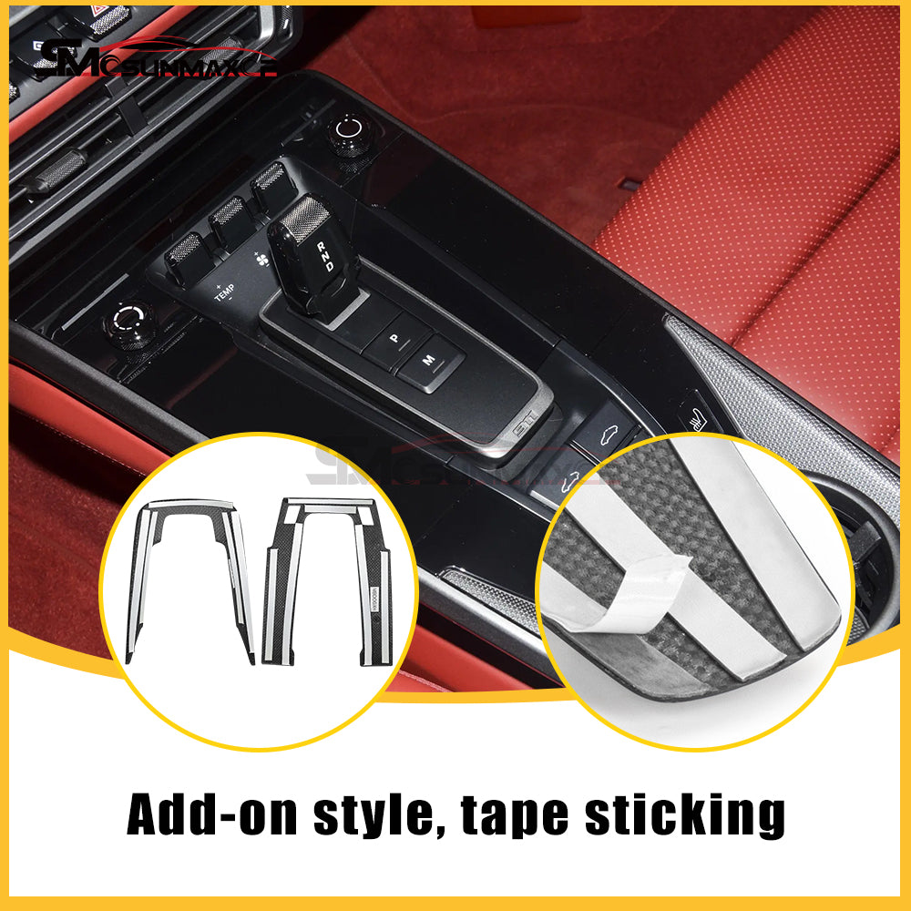 Porsche 911 992 Carbon Fiber Center Console Sticker (2019-2024)