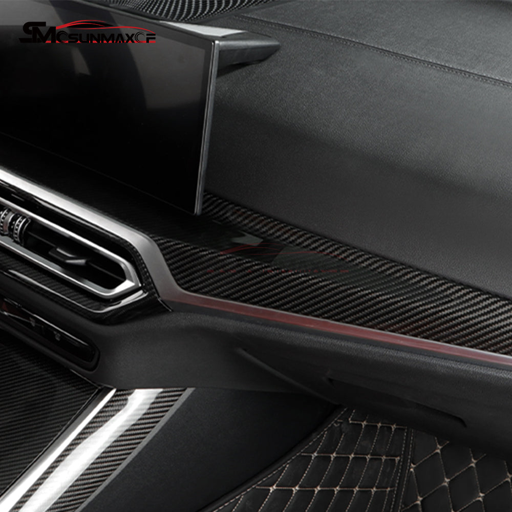 BMW 3 4 Series G20 G21 G22 Carbon Fiber Center Console Dashboard Trim (2022-2023)