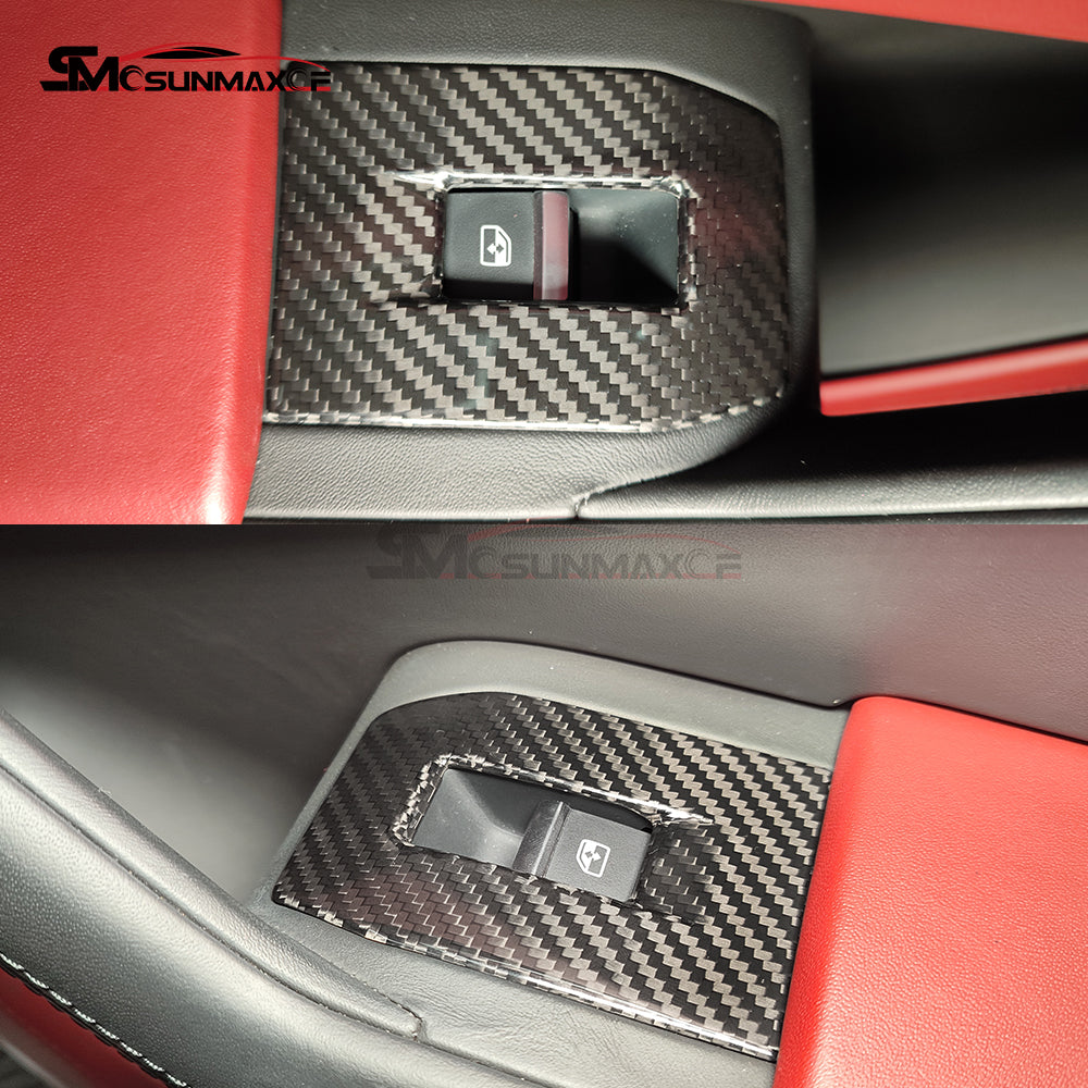 Lamborghini Urus Carbon Fiber Window Switch Panel Covers (2018-2025, 4pcs)