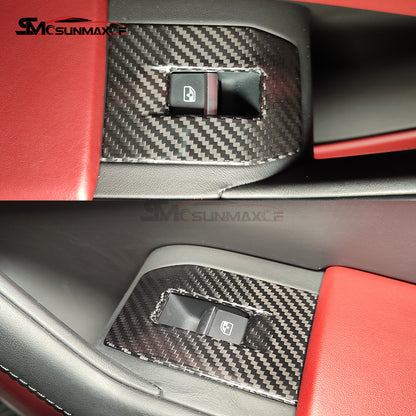Lamborghini Urus Carbon Fiber Window Switch Panel Covers (2018-2025, 4pcs)