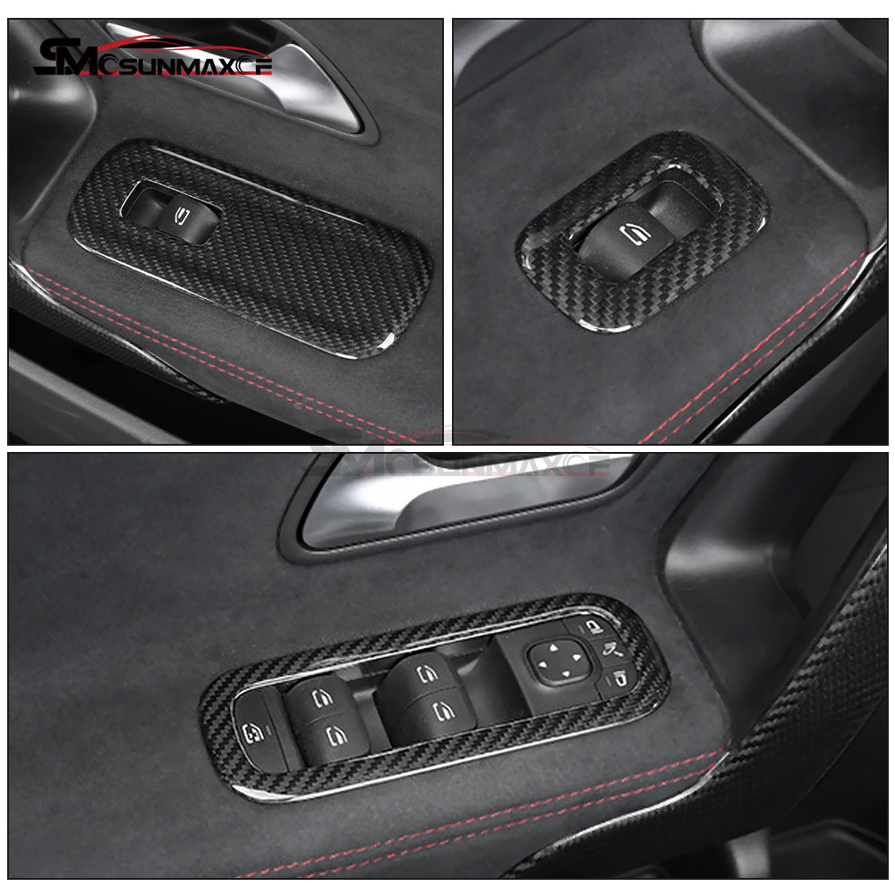 Mercedes-Benz CLA C118 W177 V177 A35 A45 Carbon Fiber Window & Trunk Button Frame Cover