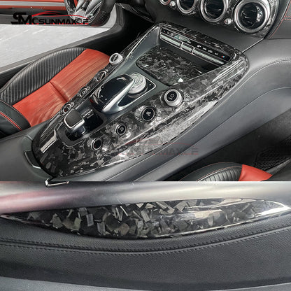 4Pcs Forged Carbon Gear Shift Panel Cover for Mercedes AMG GT/GTS/GTR (2016-2018)