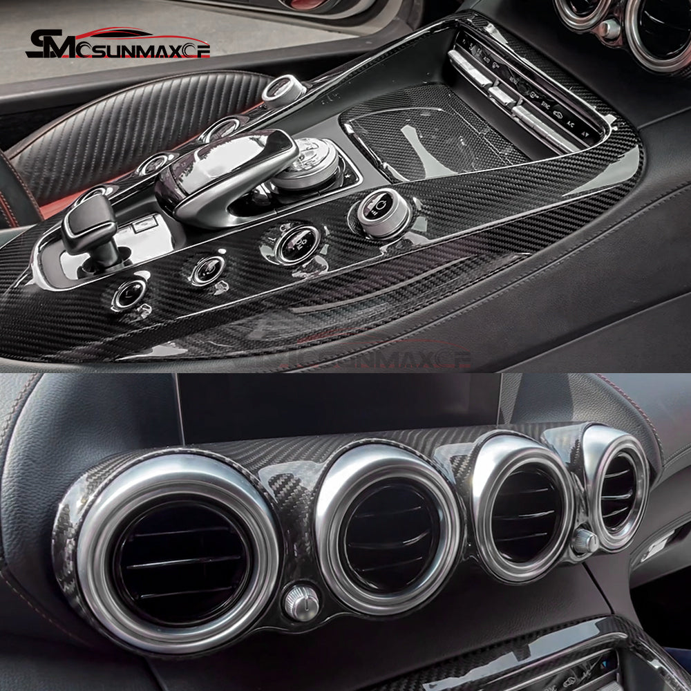 Real Carbon Fiber 5PCS Center Console Panel Kit for Mercedes AMG GT/GTS/GTR (2016-2018)