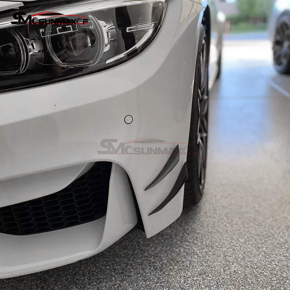 BMW M2 M3 M5 M6 Carbon Fiber Front Bumper Canards Spoiler Fins