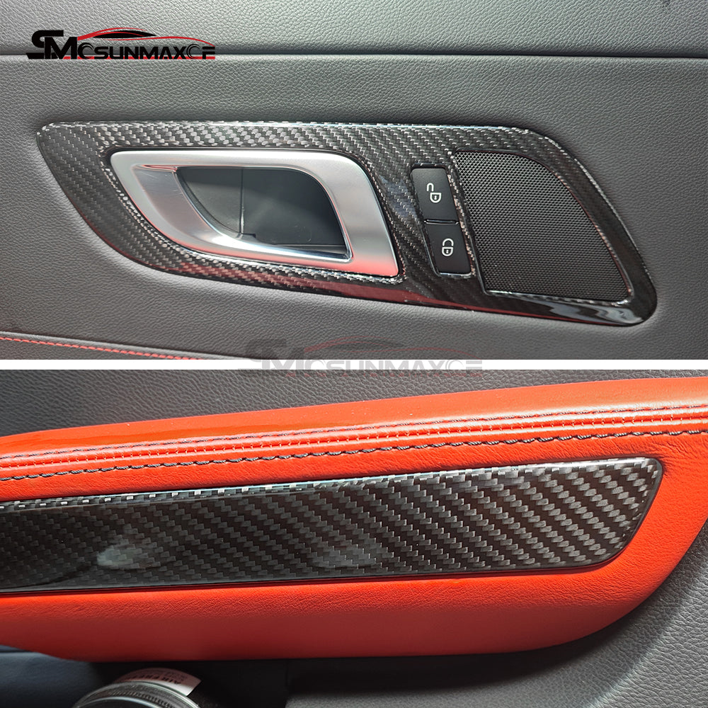 Real Carbon Fiber Interior Door Panel Trim Handle Covers for Mercedes AMG GT/GTS/GTR (2019-2023)