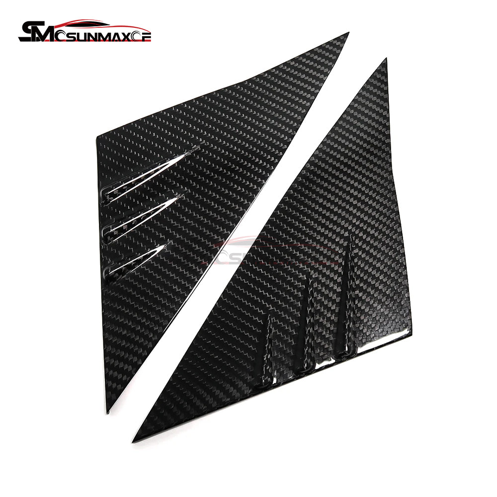 Tesla Model Y Model 3 Highland 2024 Real Carbon Fiber A-Pillar Window Panel Cover