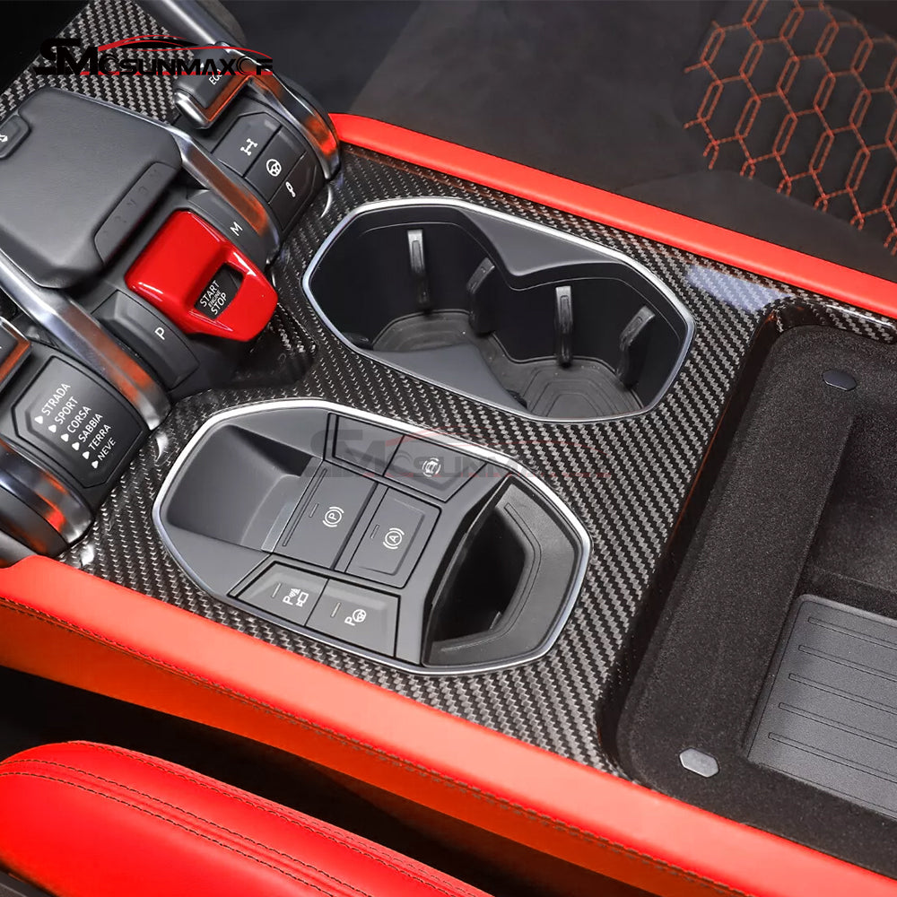Lamborghini Urus Carbon Fiber Cup Holder Panel Cover (2018-2025)