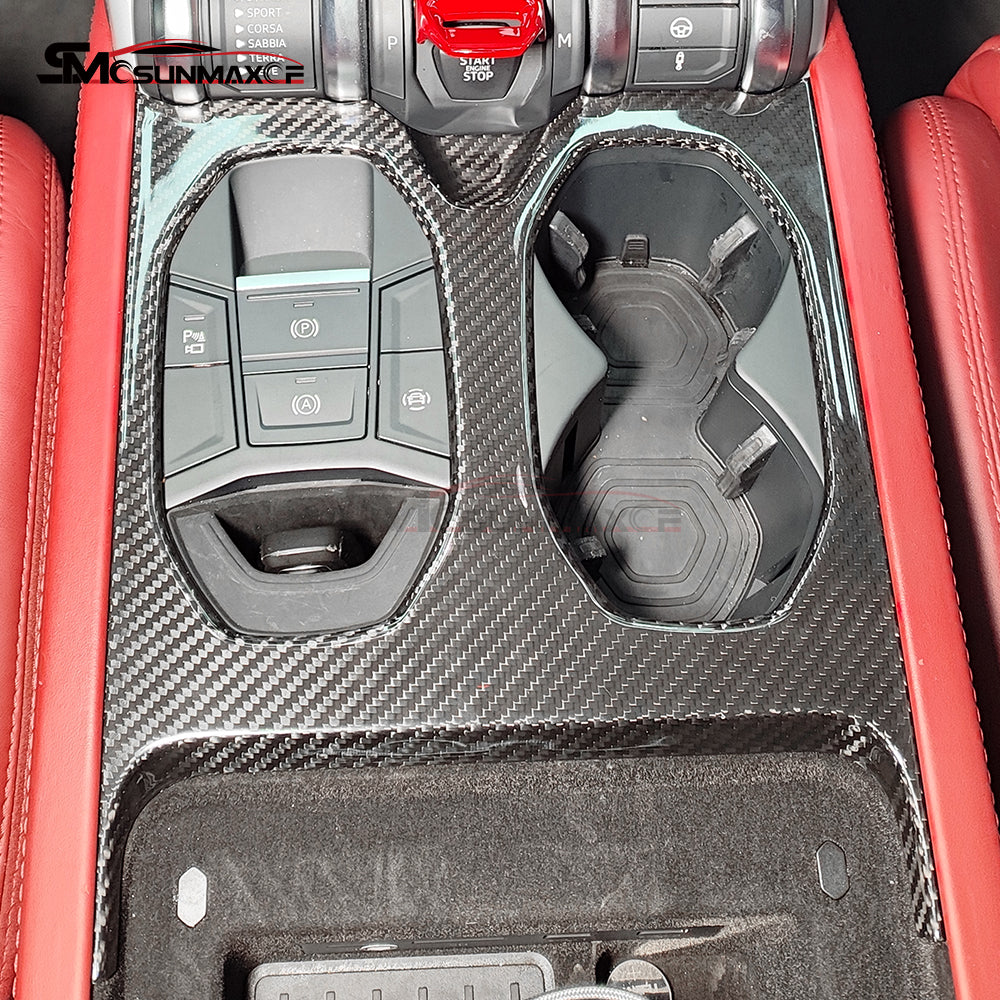 Lamborghini Urus Carbon Fiber Cup Holder Frame Cover (2018-2025)