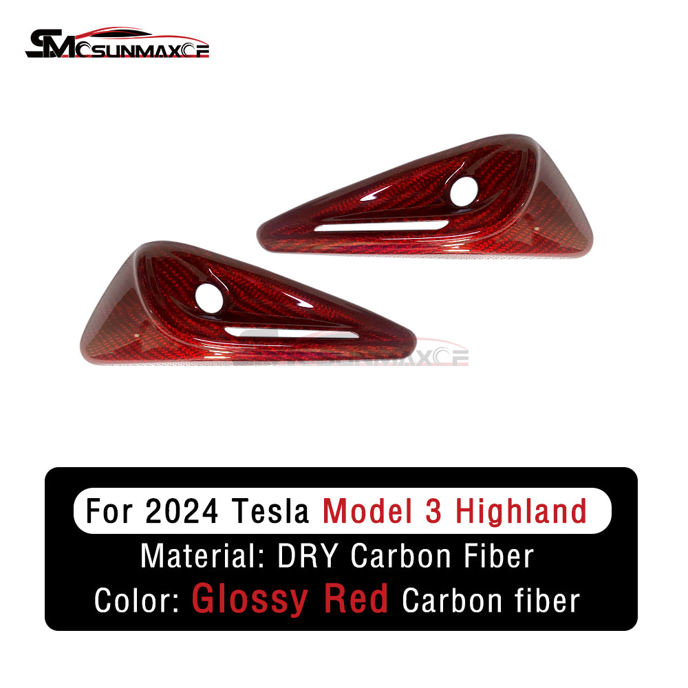 Tesla Model 3 Highland 2023-2024 Real Carbon Fiber Turn Signal Side Fender Camera Cover