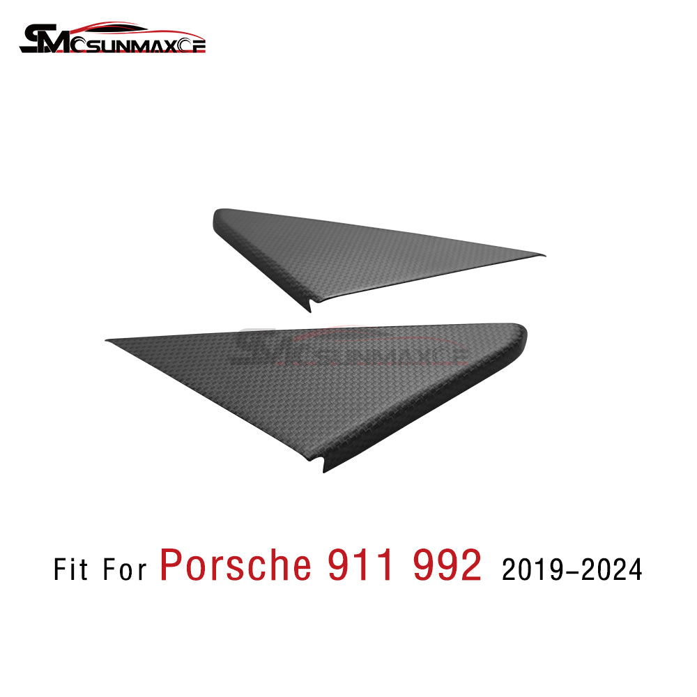 Porsche 911 992 Carbon Fiber A-Pillar Triangle Window Sticker (2019-2024)