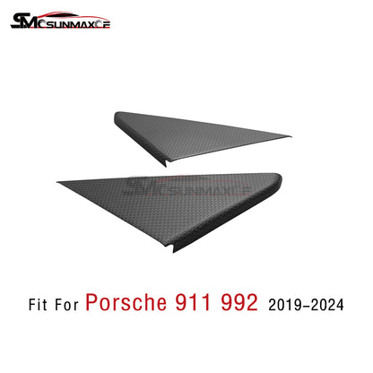 Porsche 911 992 Carbon Fiber A-Pillar Triangle Window Sticker (2019-2024)