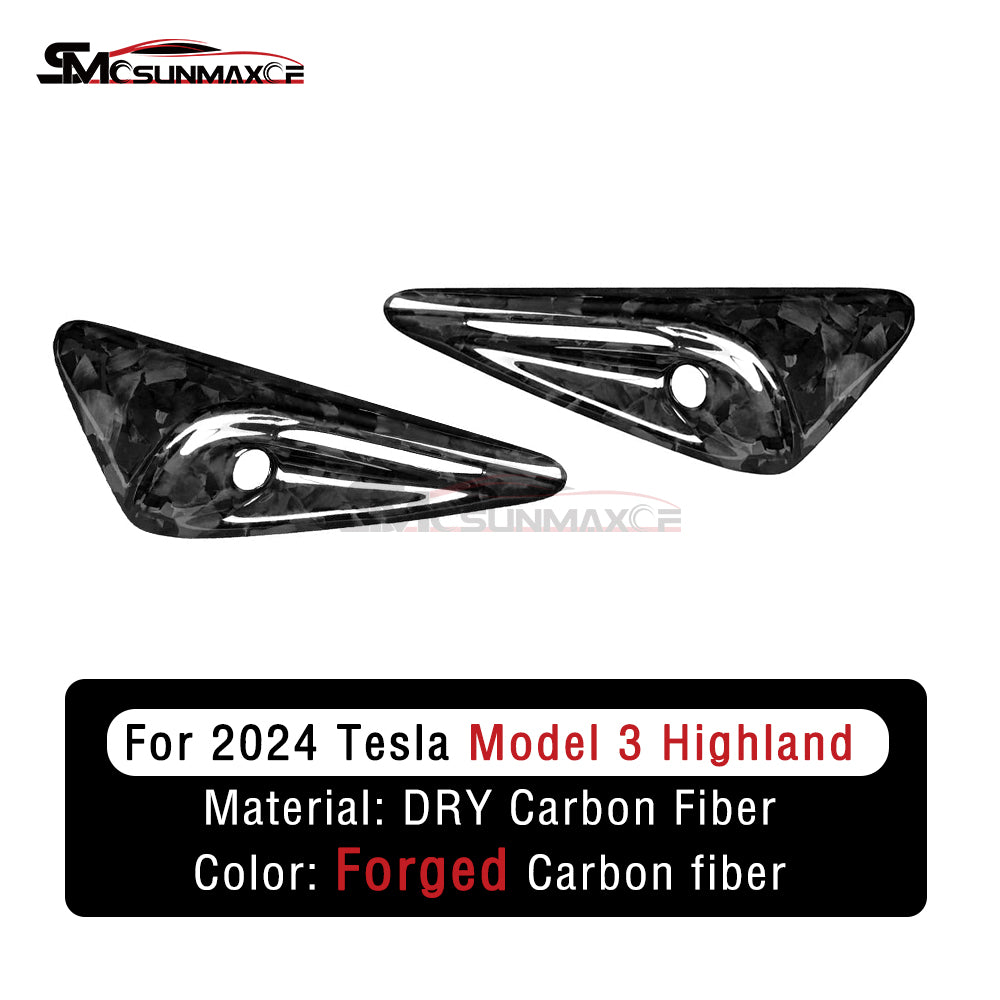 Tesla Model 3 Highland 2024 Forged Carbon Fiber Side Fender Camera Cover Frame