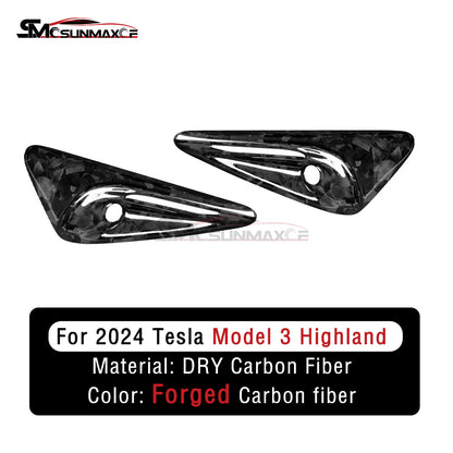Tesla Model 3 Highland 2024 Forged Carbon Fiber Side Fender Camera Cover Frame