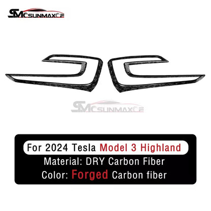 Tesla Model 3 Highland 2024 Carbon Fiber Taillight Frame Covers (2PCS)