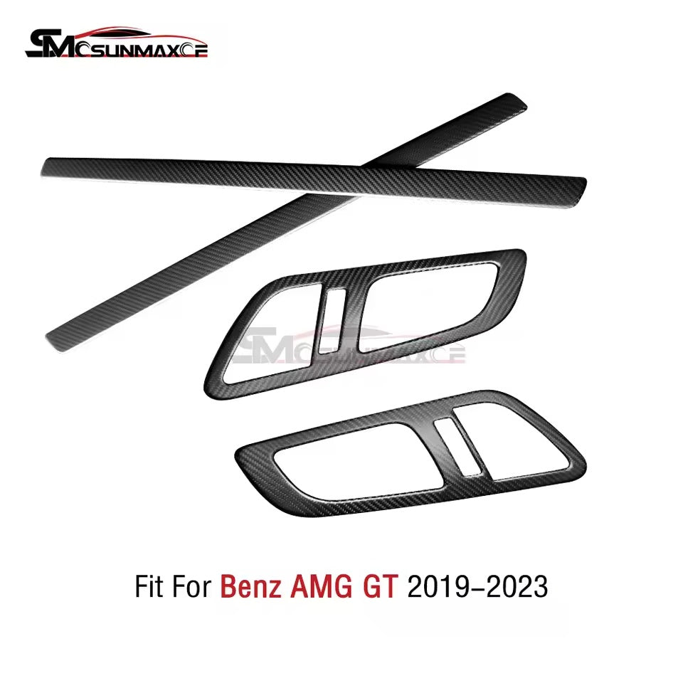 Real Carbon Fiber Interior Door Panel Trim Handle Covers for Mercedes AMG GT/GTS/GTR (2019-2023)