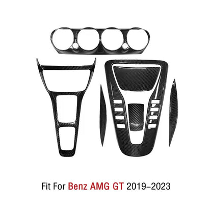 7pcs Carbon Fiber Dashboard Air Vent & Center Console Trim Kit for Mercedes AMG GT/GTS/GTR (2019-2023)