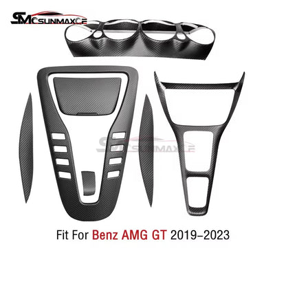 7pcs Carbon Fiber Dashboard Air Vent & Center Console Trim Kit for Mercedes AMG GT/GTS/GTR (2019-2023)