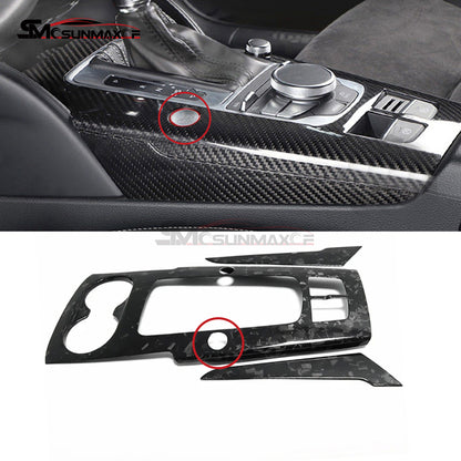 Audi A3 8V S3 RS3 Carbon Fiber Gear Shift Panel Trim Cover (LHD, 2012-2020)