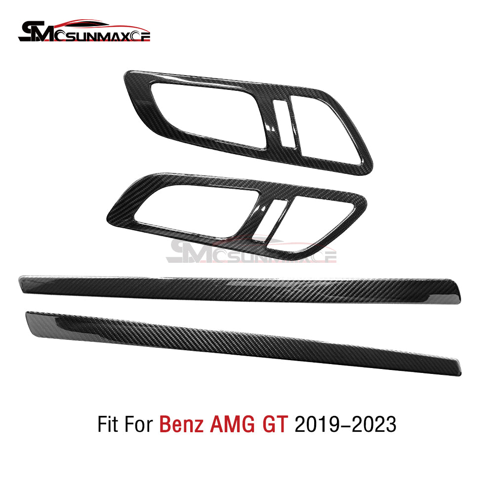 Real Carbon Fiber Interior Door Panel Trim Handle Covers for Mercedes AMG GT/GTS/GTR (2019-2023)