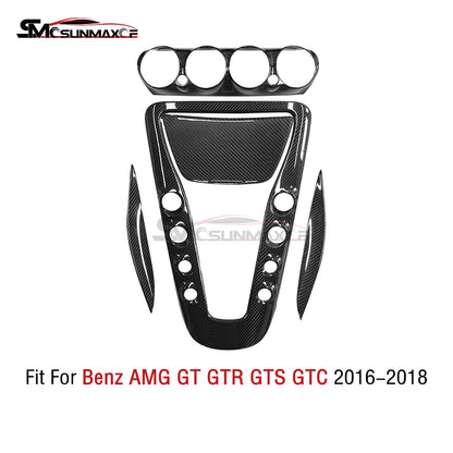 Real Carbon Fiber 5PCS Center Console Panel Kit for Mercedes AMG GT/GTS/GTR (2016-2018)