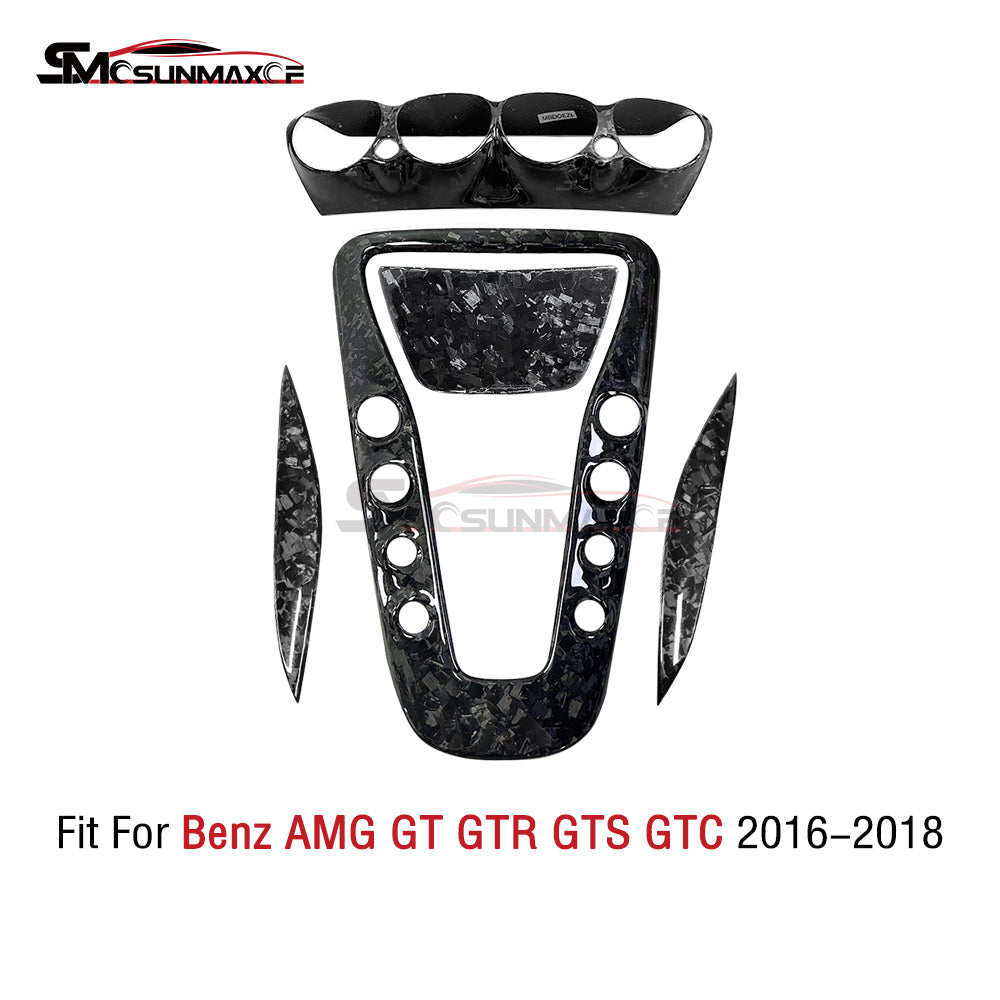 Real Carbon Fiber 5PCS Center Console Panel Kit for Mercedes AMG GT/GTS/GTR (2016-2018)