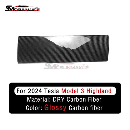 Tesla Model 3 Highland 2024 LHD Carbon Fiber Passenger Side Glove Box Panel Cover Trim