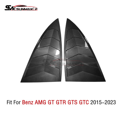 Carbon Fiber Rear Side Window Louvers Cover for Mercedes AMG GT/GTS/GTR (2015-2023)
