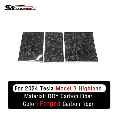 Tesla Model 3 Highland 2024 Forged Carbon Fiber Center Console Covers (3PCS)