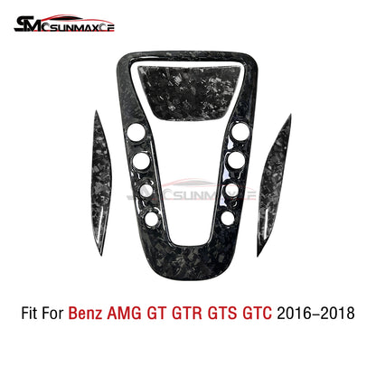 4Pcs Forged Carbon Gear Shift Panel Cover for Mercedes AMG GT/GTS/GTR (2016-2018)